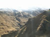 Looking at the mountains under the sun in Skippers Canyon 