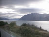 Driving past, and stopping on the side of, Lake Hawea 